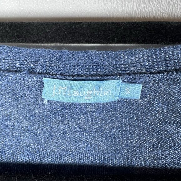 J. McLaughlin 100%‎ Linen Blue Knit Long Sleeve Boat Neck Sweater Top Size Small - Picture 5 of 10